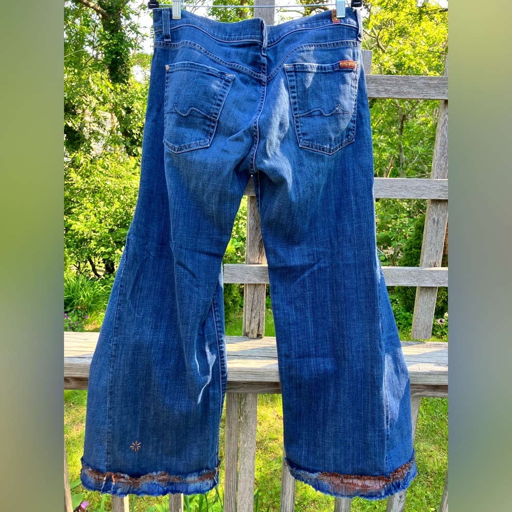 Womens upcycled wide jeans